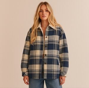 J.Crew Plaid Sherpa Lined Flannel Camp Jacket | Cozy Cabin Wear‎ 2X NWT